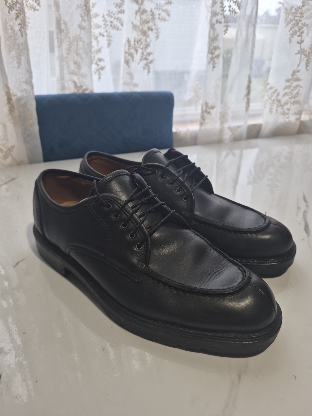 G.H. Bass & Co. Black Leather Moc Toe Derby Shoes